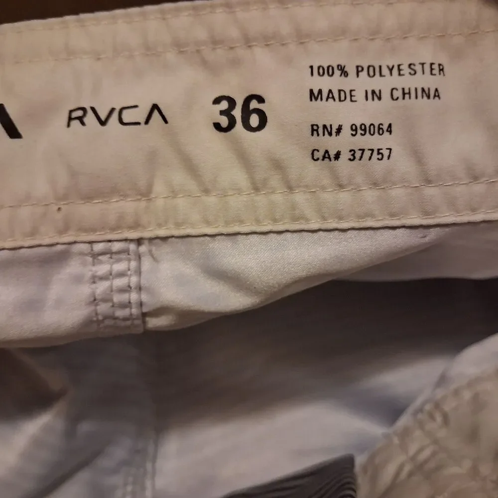 RVCA swim trunks board shorts mens 36 blue striped classic non-stretch surf